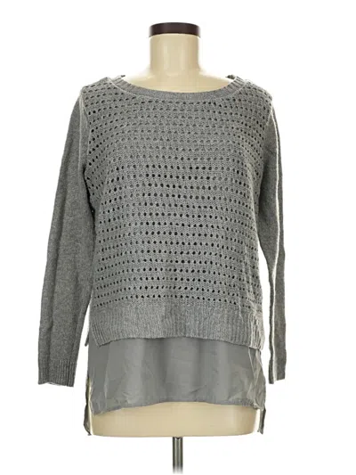 Pre-owned St. John's Bay Long Sleeve Top Gray Boatneck Tops