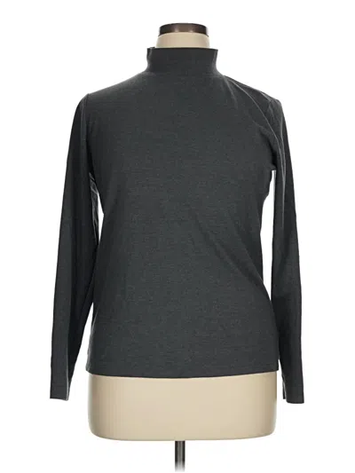 Pre-owned St. John's Bay Long Sleeve Top Gray Turtleneck Tops