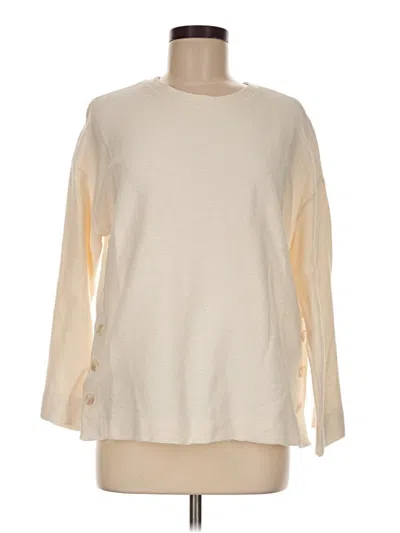 Pre-owned St. John's Bay Long Sleeve Top Ivory Crew Neck Tops