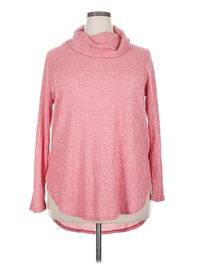 Pre-owned St. John's Bay Long Sleeve Top Pink Cowl Neck Tops