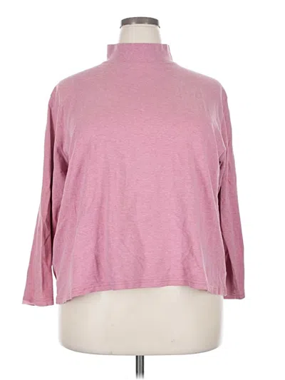 Pre-owned St. John's Bay Long Sleeve Top Pink Turtleneck Tops