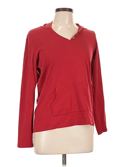 Pre-owned St. John's Bay Long Sleeve Top Red V-neck Tops