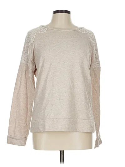 Pre-owned St. John's Bay Long Sleeve Top Tan Crew Neck Tops In Brown