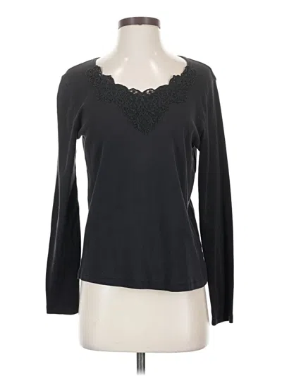 Pre-owned St. John's Bay Long Sleeve T-shirt In Black