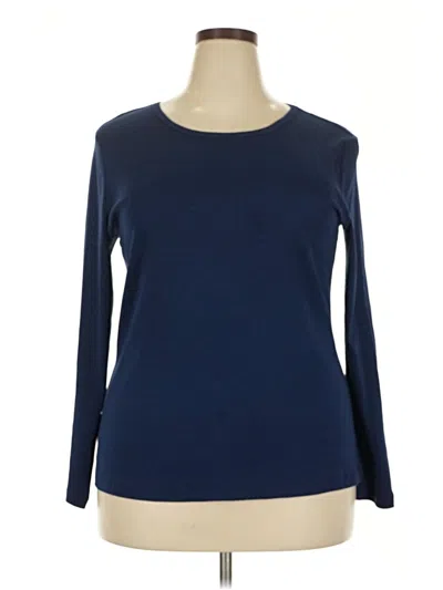 Pre-owned St. John's Bay Long Sleeve T-shirt In Blue