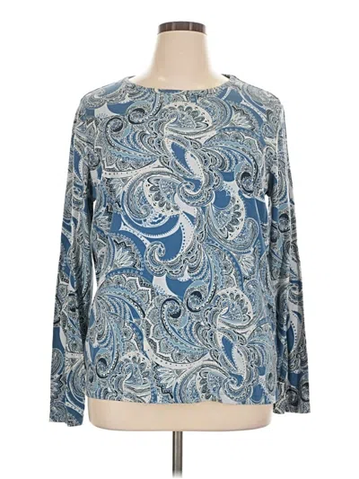 Pre-owned St. John's Bay Long Sleeve T-shirt In Blue