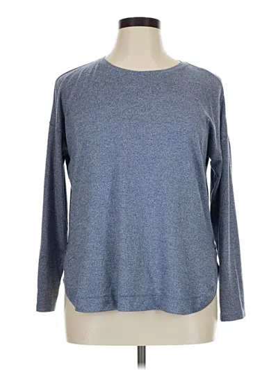 Pre-owned St. John's Bay Long Sleeve T-shirt In Blue