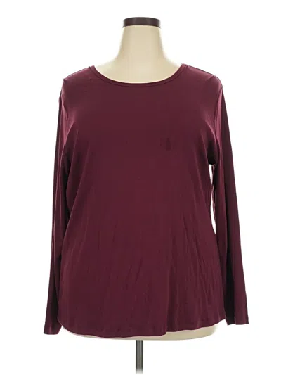 Pre-owned St. John's Bay Long Sleeve T-shirt In Burgundy