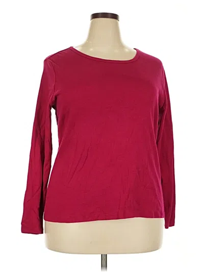 Pre-owned St. John's Bay Long Sleeve T-shirt In Burgundy