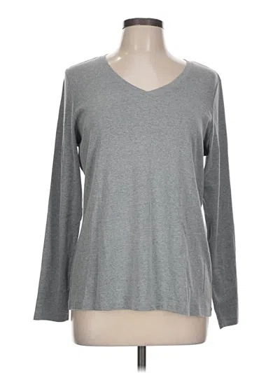 Pre-owned St. John's Bay Long Sleeve T-shirt In Gray
