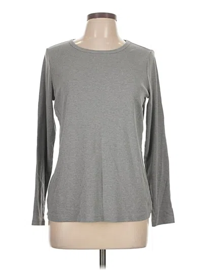 Pre-owned St. John's Bay Long Sleeve T-shirt In Gray
