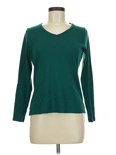 Pre-owned St. John's Bay Long Sleeve T-shirt In Green