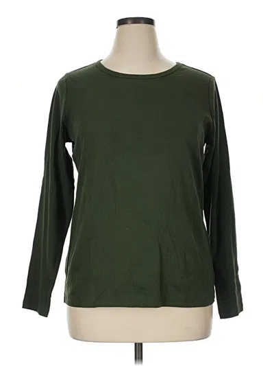 Pre-owned St. John's Bay Long Sleeve T-shirt In Green