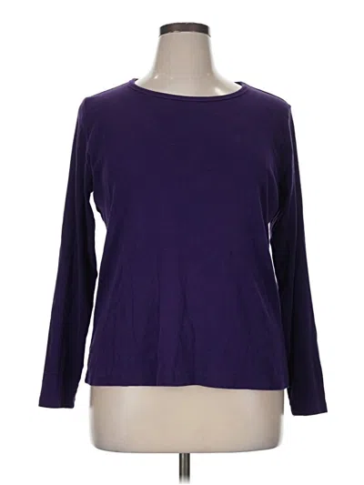 Pre-owned St. John's Bay Long Sleeve T-shirt In Purple