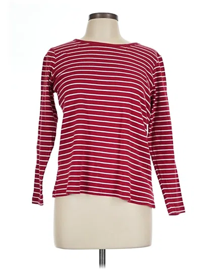 Pre-owned St. John's Bay Long Sleeve T-shirt In Red