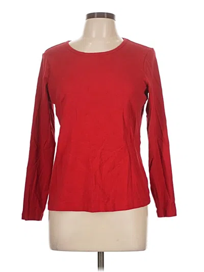 Pre-owned St. John's Bay Long Sleeve T-shirt In Red