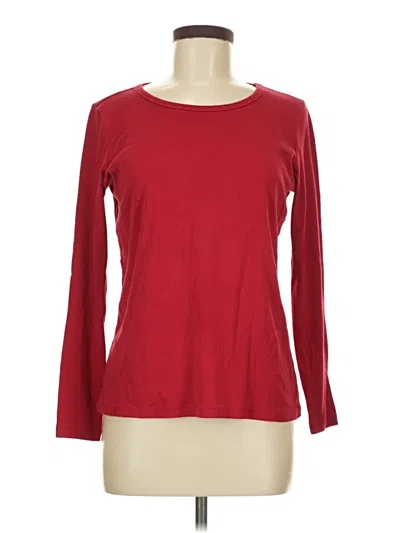 Pre-owned St. John's Bay Long Sleeve T-shirt In Red