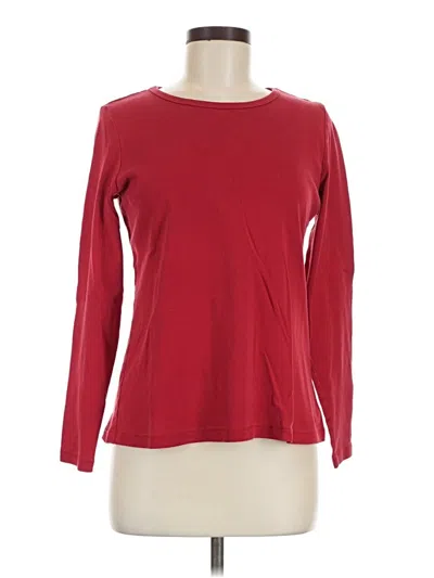 Pre-owned St. John's Bay Long Sleeve T-shirt In Red