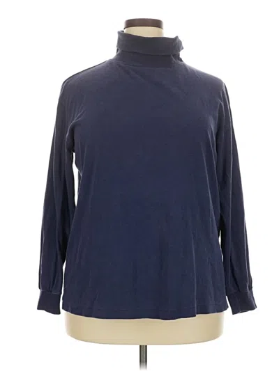 Pre-owned St. John's Bay Long Sleeve Turtleneck In Blue
