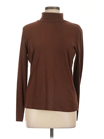 Pre-owned St. John's Bay Long Sleeve Turtleneck In Brown