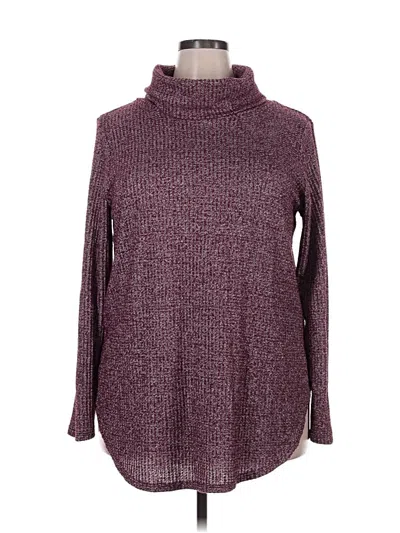 Pre-owned St. John's Bay Long Sleeve Turtleneck In Burgundy