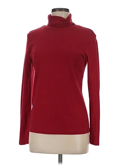 Pre-owned St. John's Bay Long Sleeve Turtleneck In Burgundy