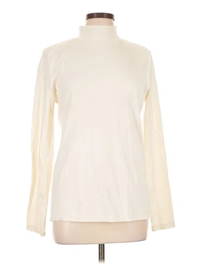 Pre-owned St. John's Bay Long Sleeve Turtleneck In Ivory