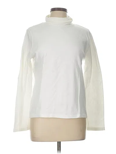 Pre-owned St. John's Bay Long Sleeve Turtleneck In Ivory