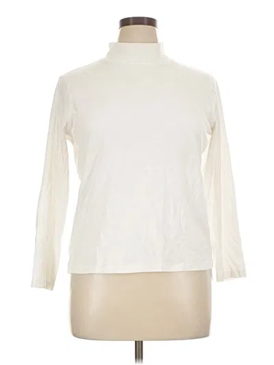 Pre-owned St. John's Bay Long Sleeve Turtleneck In Ivory