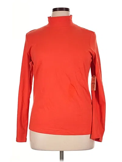 Pre-owned St. John's Bay Long Sleeve Turtleneck In Orange