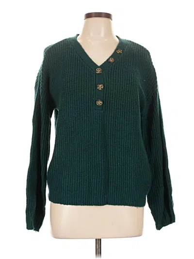 Pre-owned St. John's Bay Pullover Sweater In Green