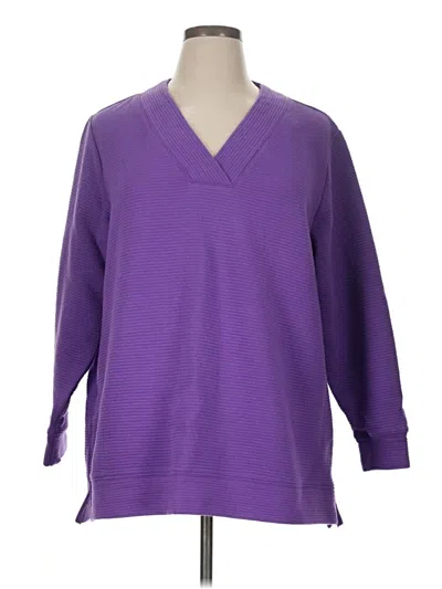 Pre-owned St. John's Bay Pullover Sweater In Purple