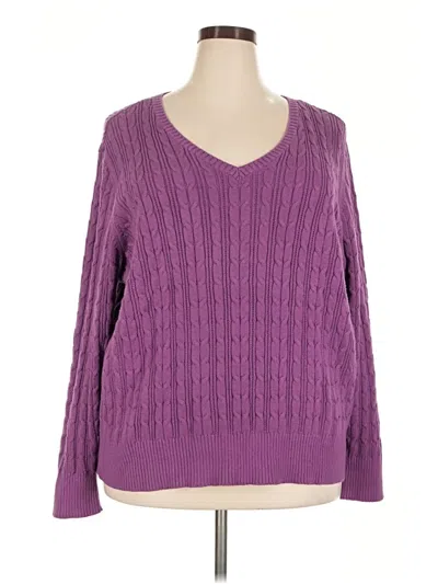 Pre-owned St. John's Bay Pullover Sweater In Purple