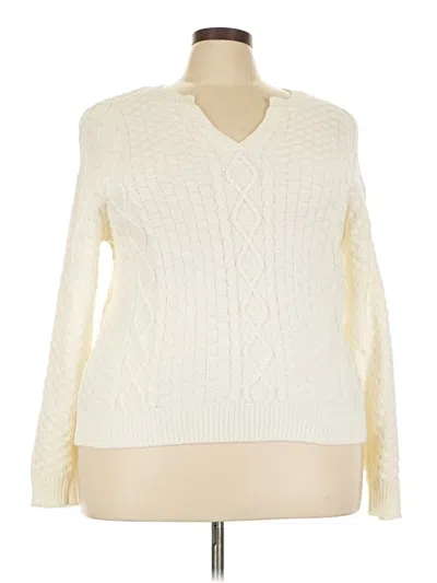 Pre-owned St. John's Bay Pullover Sweater In White