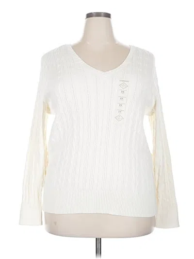 St. John's Bay Pullover Sweater In White