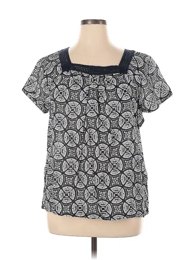Pre-owned St. John's Bay Short Sleeve Blouse In Black