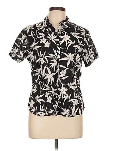 Pre-owned St. John's Bay Short Sleeve Blouse In Black