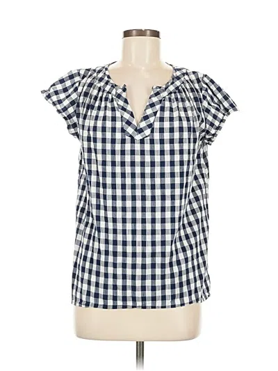 Pre-owned St. John's Bay Short Sleeve Blouse In Blue