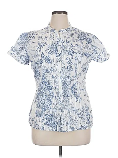 Pre-owned St. John's Bay Short Sleeve Blouse In Blue