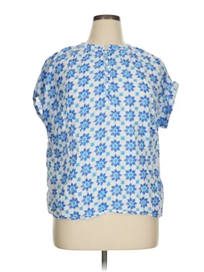 Pre-owned St. John's Bay Short Sleeve Blouse In Blue