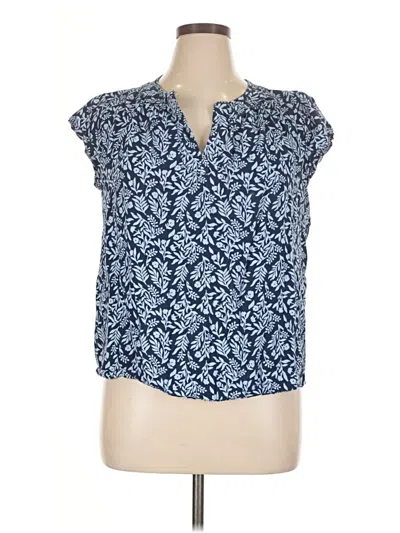 Pre-owned St. John's Bay Short Sleeve Blouse In Blue
