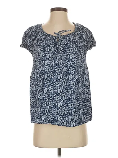 Pre-owned St. John's Bay Short Sleeve Blouse In Blue