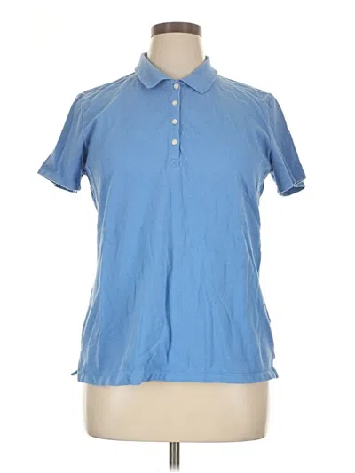 Pre-owned St. John's Bay Short Sleeve Blouse In Blue