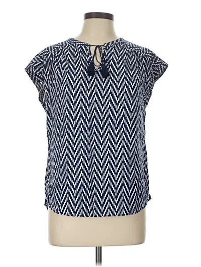 Pre-owned St. John's Bay Short Sleeve Blouse In Blue