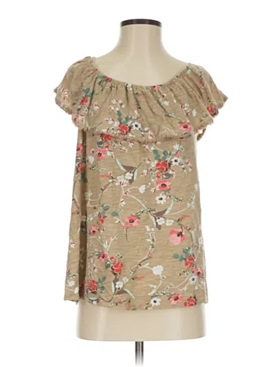 Pre-owned St. John's Bay Short Sleeve Blouse In Brown