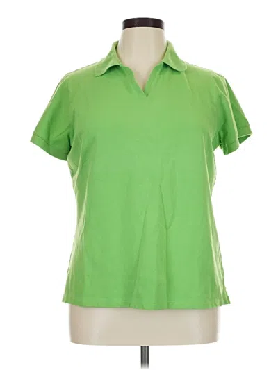 Pre-owned St. John's Bay Short Sleeve Blouse In Green
