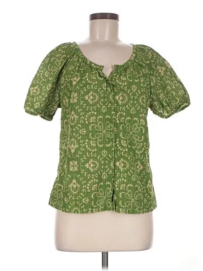 Pre-owned St. John's Bay Short Sleeve Blouse In Green