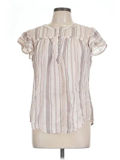 Pre-owned St. John's Bay Short Sleeve Blouse In Ivory