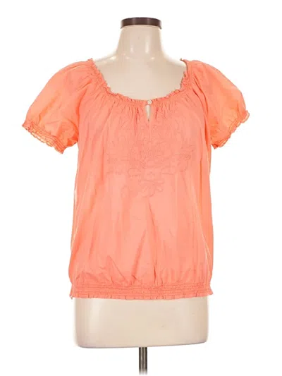 Pre-owned St. John's Bay Short Sleeve Blouse In Orange