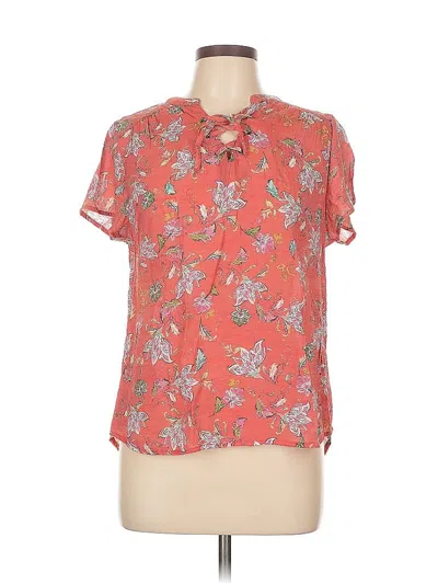 Pre-owned St. John's Bay Short Sleeve Blouse In Pink